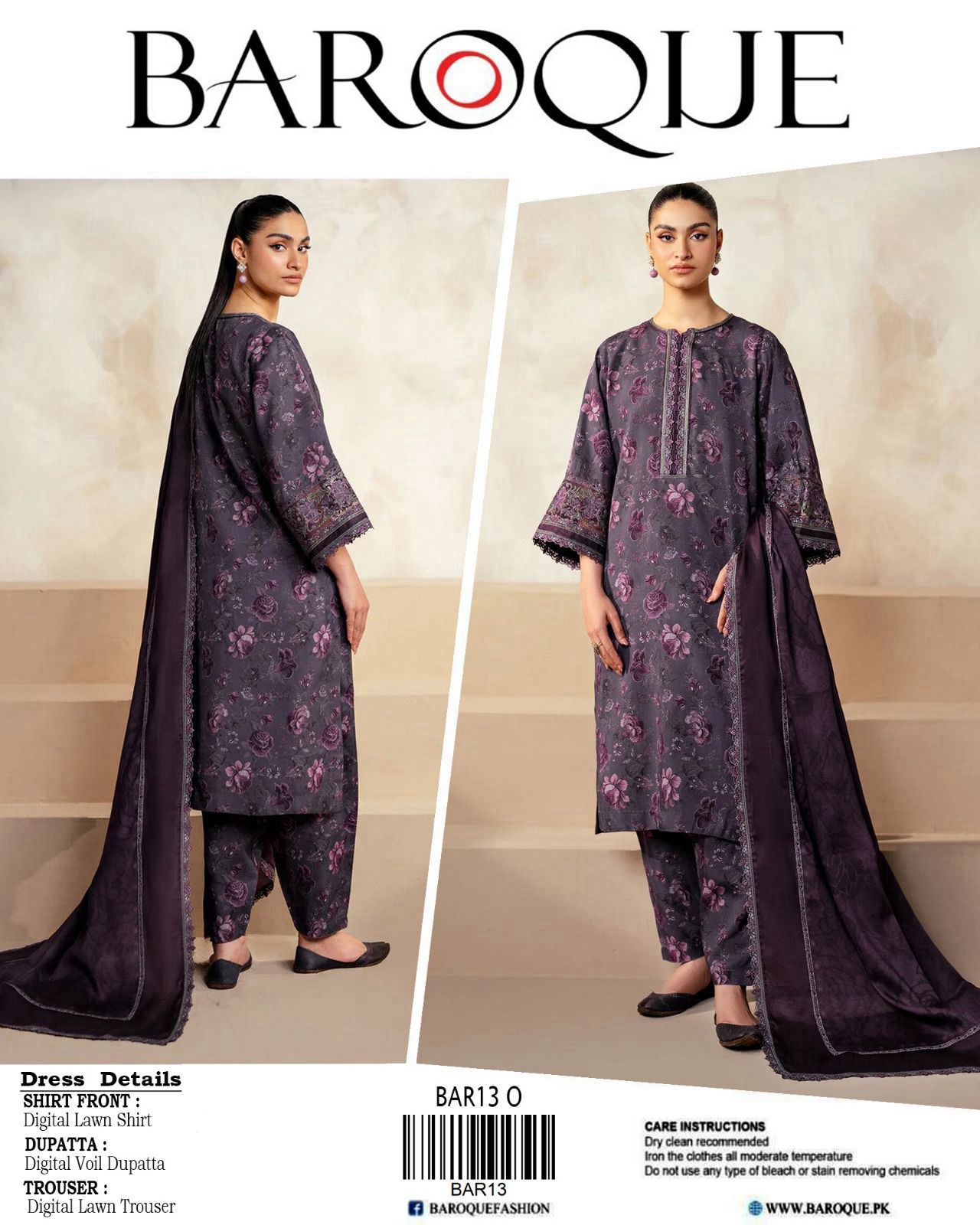  Premium Digital Printed LAWN  3pc     